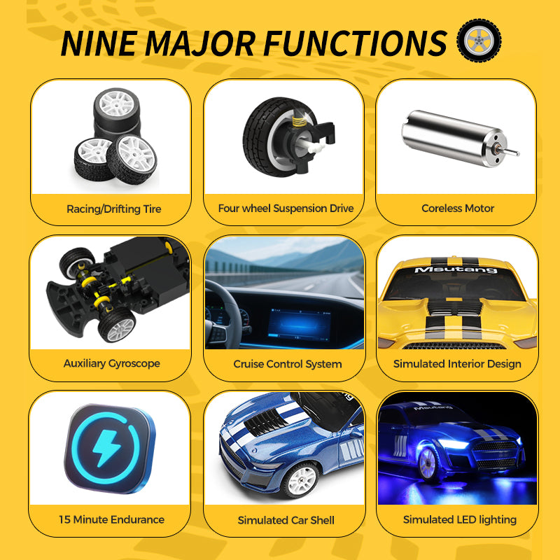 RC Drift Car 4WD 1/43 Scale - WLtoys K4308 Ford Mustang with Gyro - India - ThrustRC